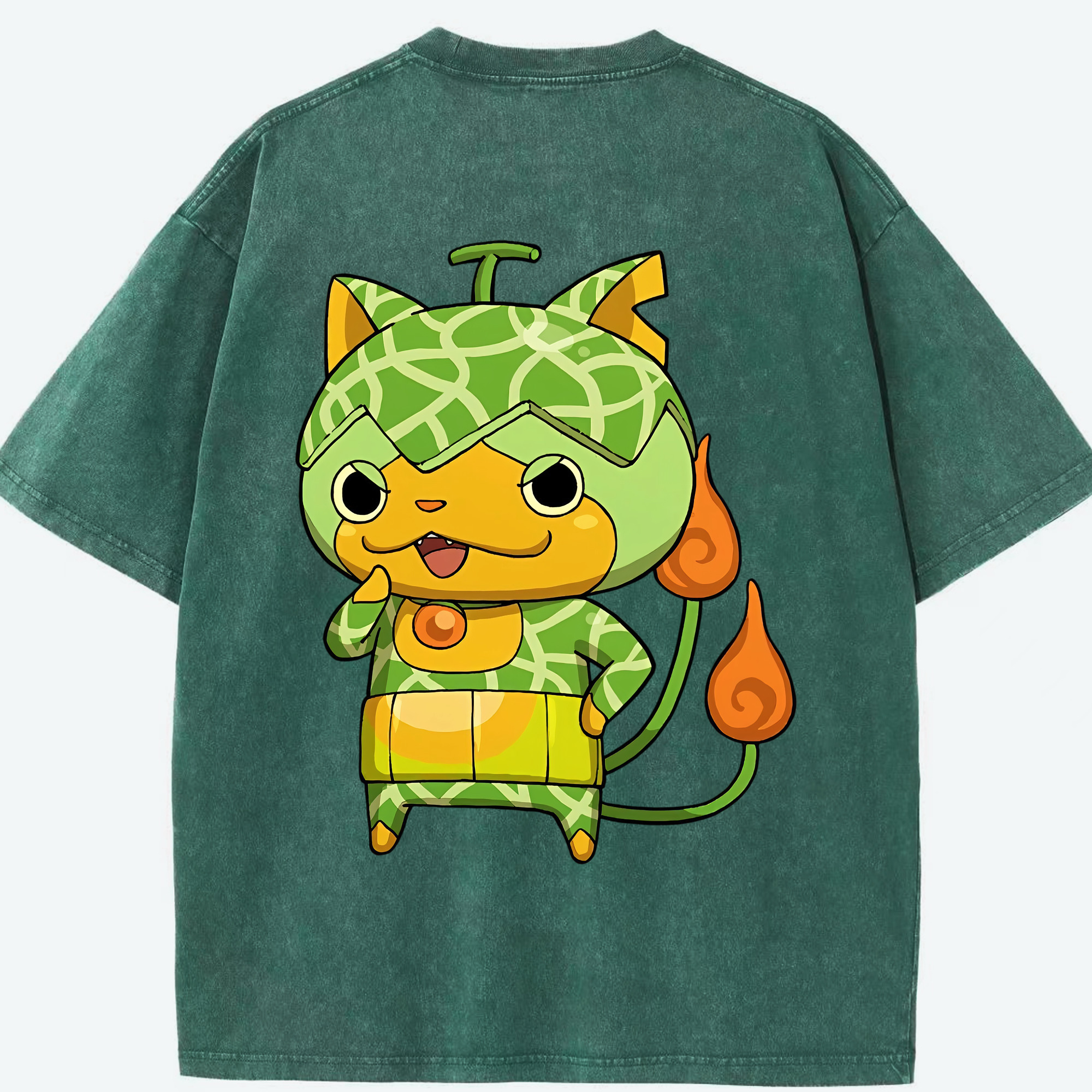 （画像用） 妖怪ウォッチ Yo-kai Watch 綿100% ヴィンテージ風 半袖Tシャツ（背面プリント）